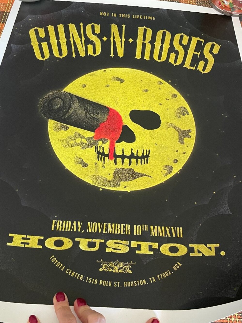 Guns N Roses Lithograph Not In This Lifetime Houston Texas 11/10/17 #202/300